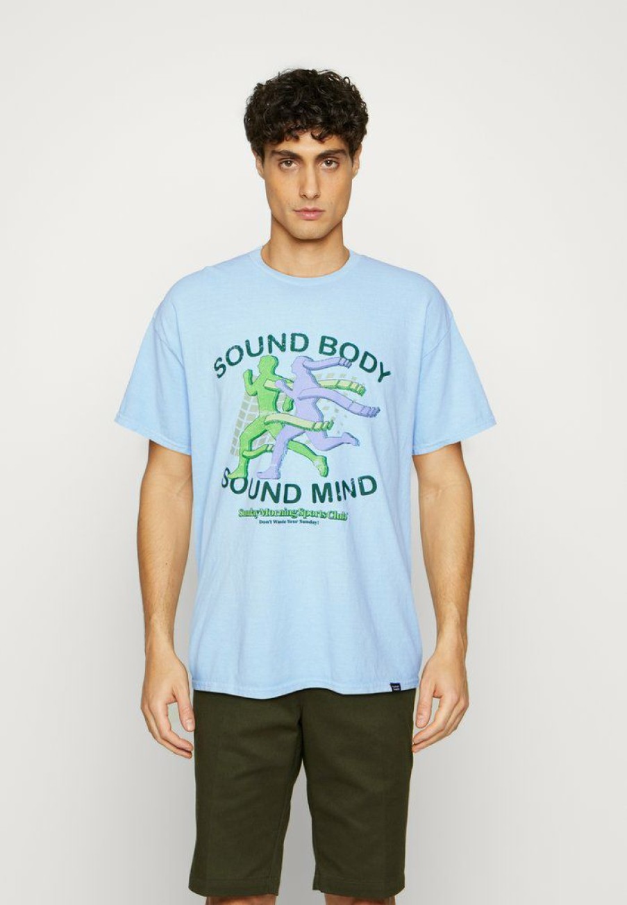 Clothing Vintage Supply | Vintage Supply Sound Body Sound Mind Front Tee Print T-Shirt Washed Blue