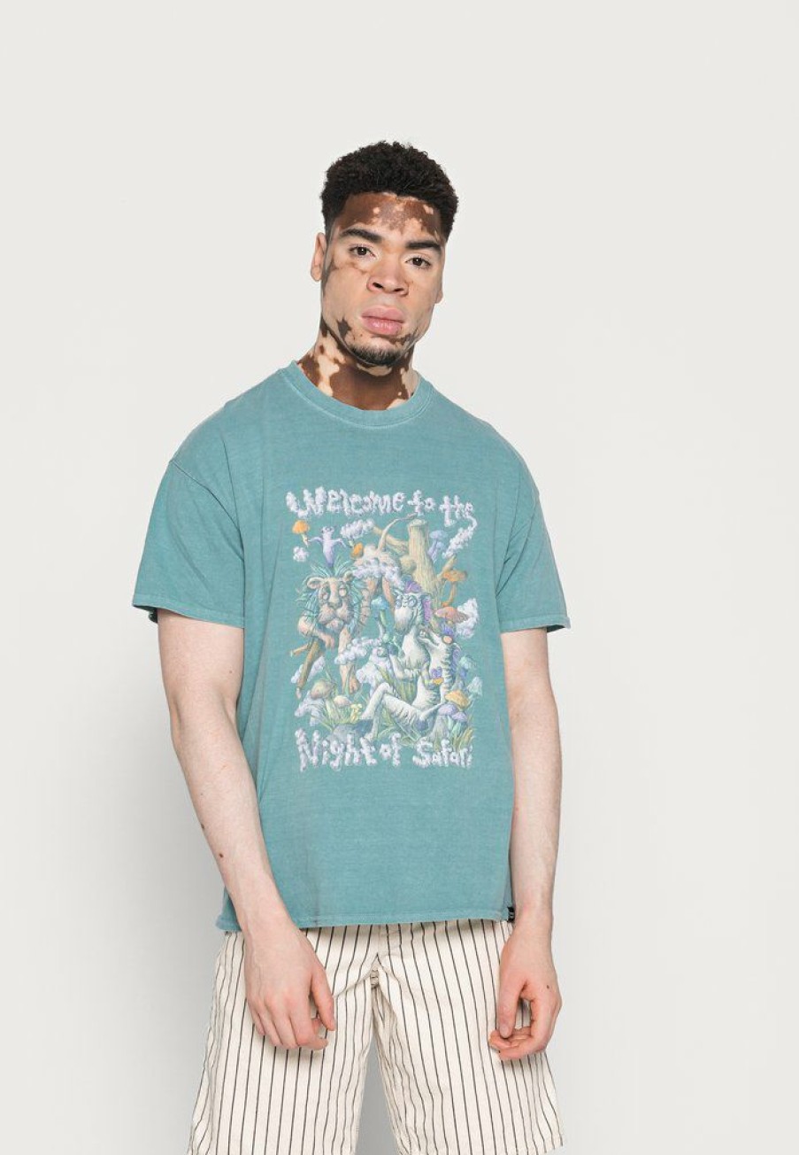 Clothing Vintage Supply | Vintage Supply Night Of The Safari Front Graphic Tee Print T-Shirt Teal